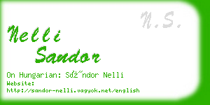 nelli sandor business card